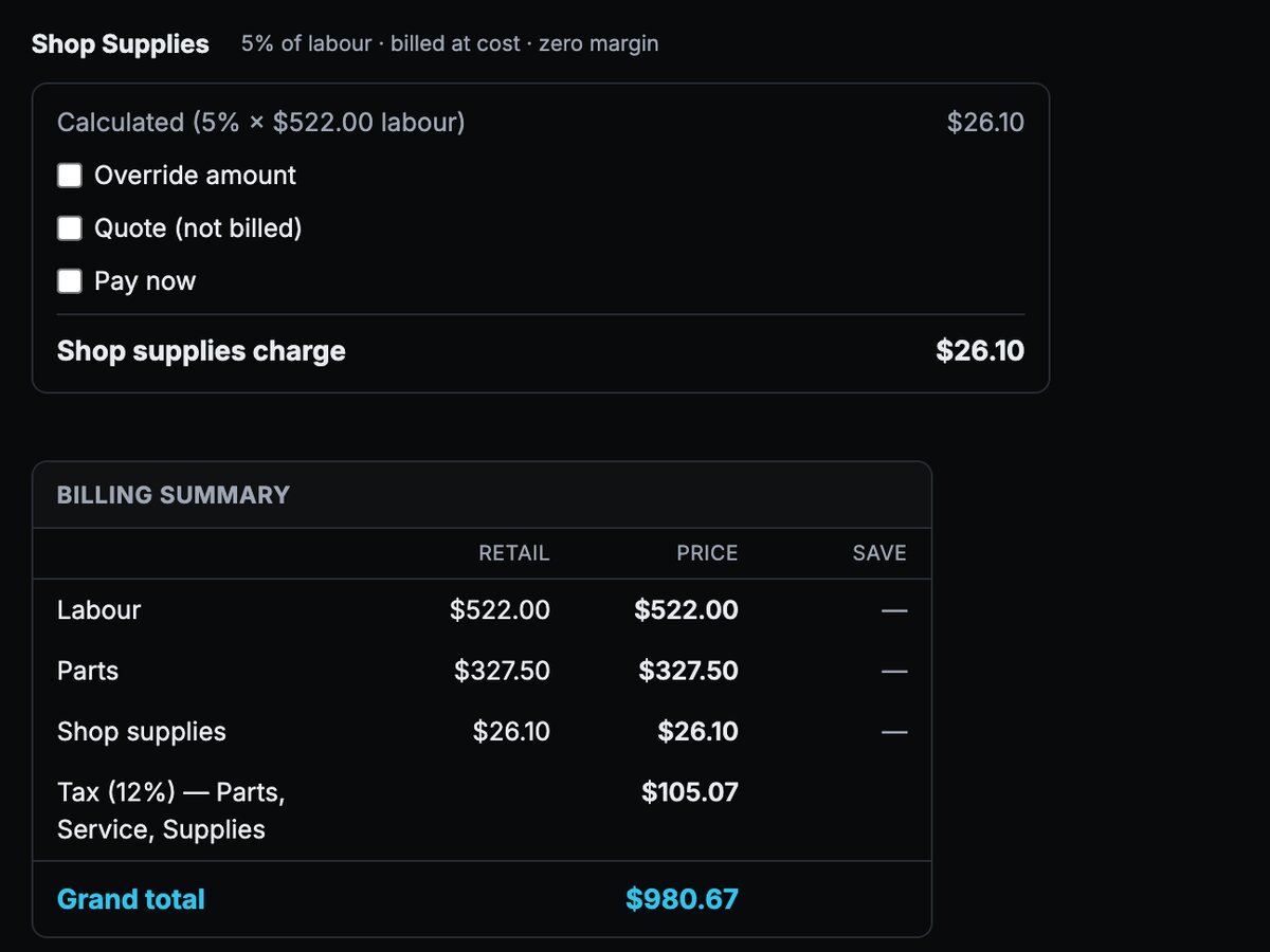 AppSite work order screen